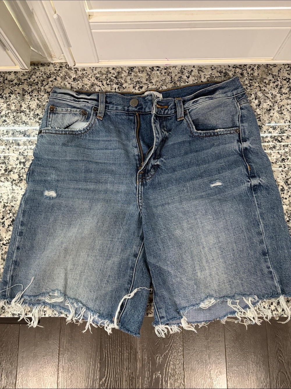 Denim Cutoff Shorts - Blue Destroyed Jean Shorts